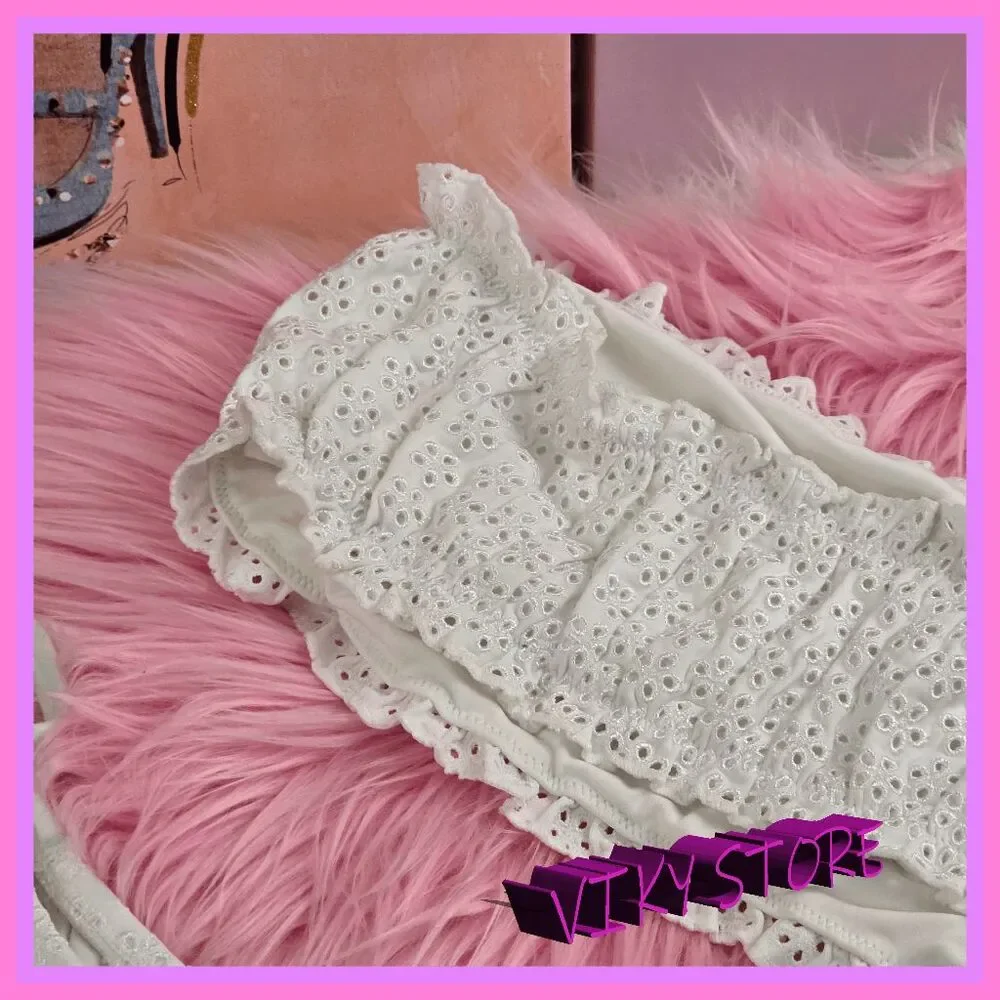 ❤️ NWT Victoria’s Secret White Swim Set Top Bottom XLarge❤️